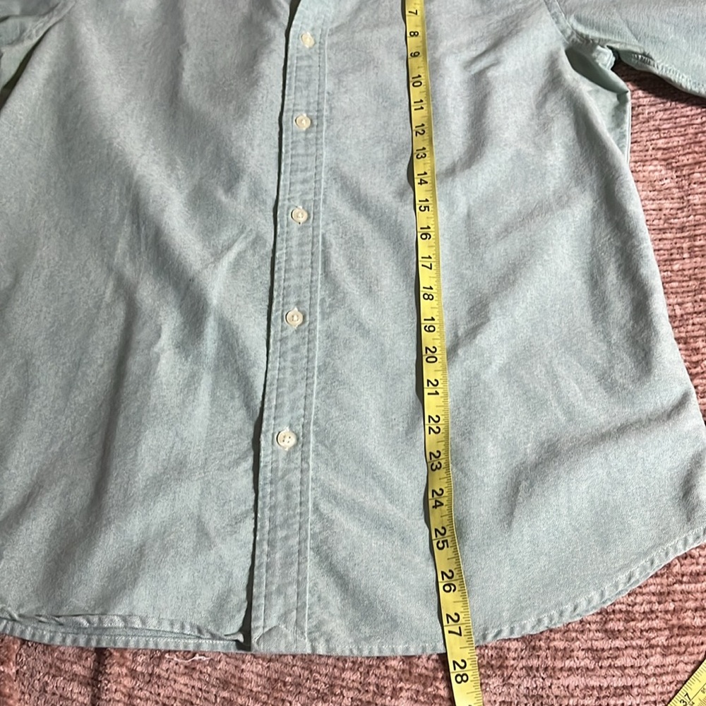 Vintage - Ralph Lauren RUGBY Green Young Long Sleeve Shirt Button Down Sz 12 (M) - Picture 7 of 7